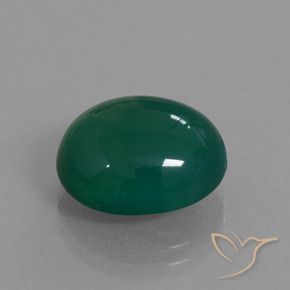 Ágata Verde escuro médio Natural 7.83ct, oval, Translúcido