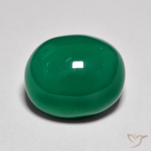 9.31ct Natural Verde médio Ágata, oval, Translúcido