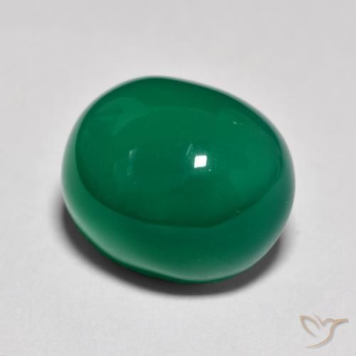 Ágata Verde médio Natural 9.31ct, oval, Translúcido