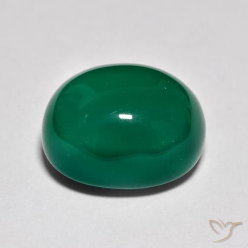 Ágata Verde médio Natural 9.31ct, oval, Translúcido