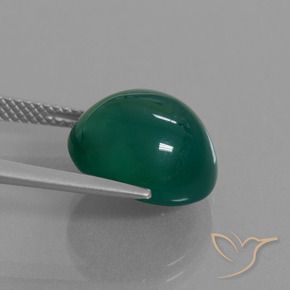 Ágata Verde médio Natural 9.19ct, oval, Translúcido
