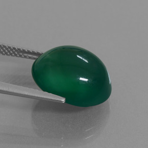 Ágata Verde Natural 9.18ct, Corte Oval, Translúcido
