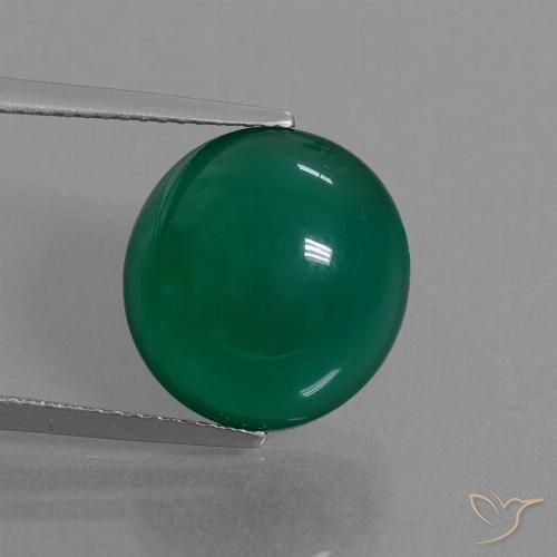 8.59ct Natural Verde escuro médio Ágata, oval, Translúcido