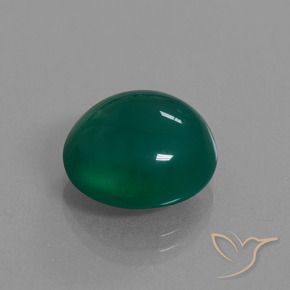 Ágata Verde escuro médio Natural 8.59ct, oval, Translúcido