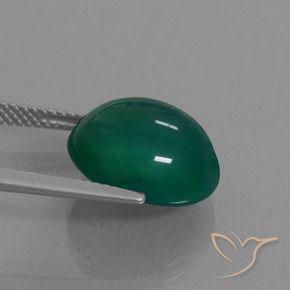 Ágata Verde escuro médio Natural 8.59ct, oval, Translúcido