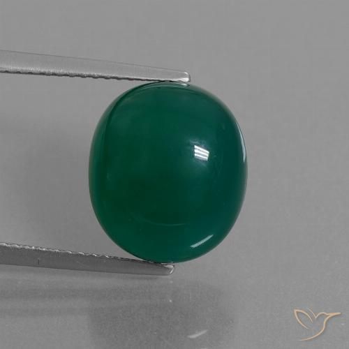 8.38ct Natural Verde escuro médio Ágata, oval, Translúcido