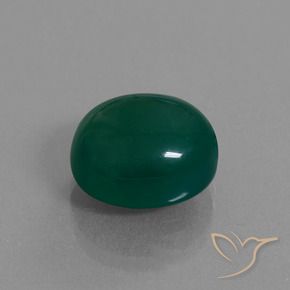 Ágata Verde escuro médio Natural 8.38ct, oval, Translúcido