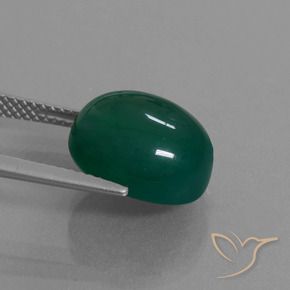 Ágata Verde escuro médio Natural 8.38ct, oval, Translúcido