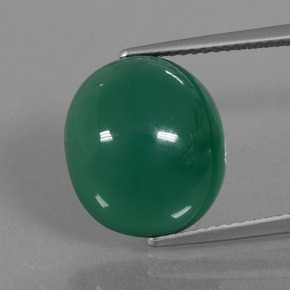 Ágata verde natural 8,22ct, corte oval, translúcido
