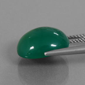 Ágata verde natural 8,22ct, corte oval, translúcido