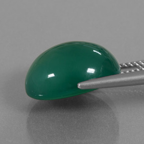 Ágata verde natural 10,07ct, corte oval, translúcido