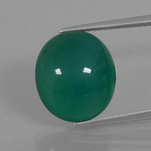 Ágata verde natural 10,07ct, corte oval, translúcido
