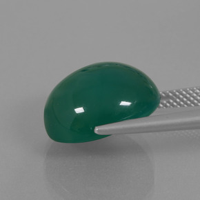 Ágata verde natural 10,07ct, corte oval, translúcido