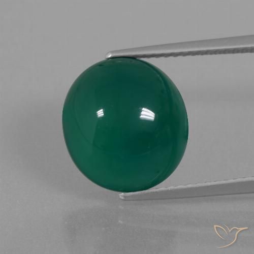 7.87ct Natural Verde escuro médio Ágata, oval, Translúcido