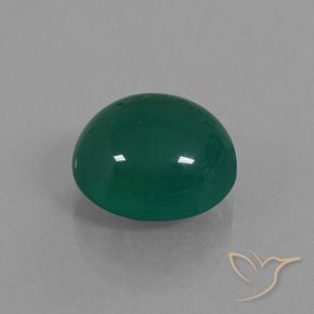 Ágata Verde escuro médio Natural 7.87ct, oval, Translúcido
