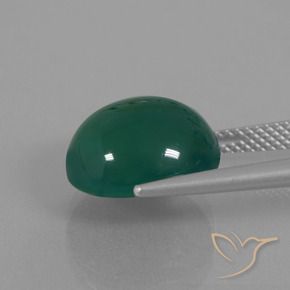 Ágata Verde escuro médio Natural 7.87ct, oval, Translúcido