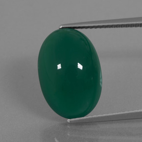Ágata verde natural 10,63ct, corte oval, translúcido