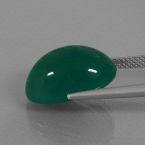 Ágata verde natural 10,63ct, corte oval, translúcido