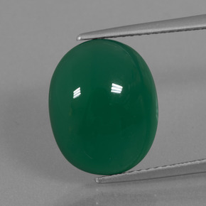 Ágata verde natural 7,34ct, corte oval, translúcido