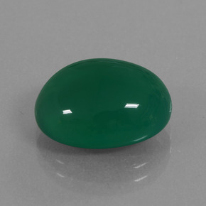 Ágata verde natural 7,34ct, corte oval, translúcido