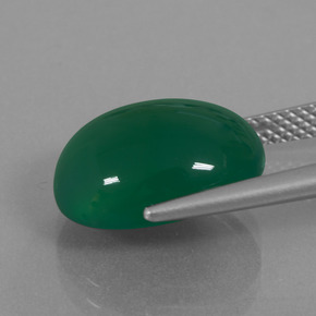 Ágata verde natural 7,34ct, corte oval, translúcido