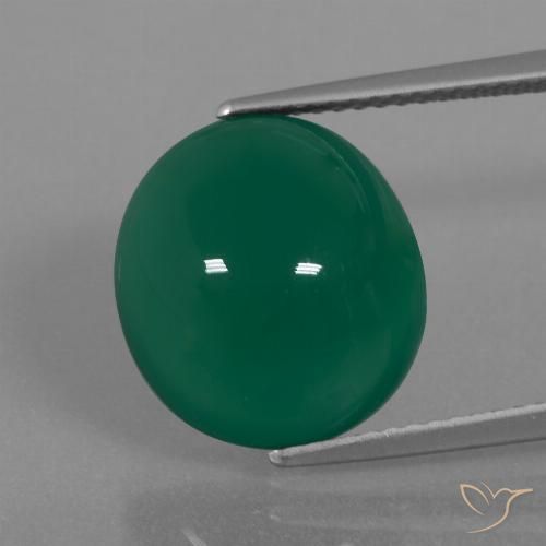 7.92ct Natural Verde escuro médio Ágata, oval, Translúcido