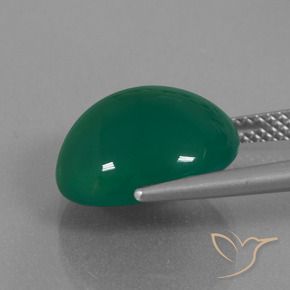 Ágata Verde escuro médio Natural 7.92ct, oval, Translúcido