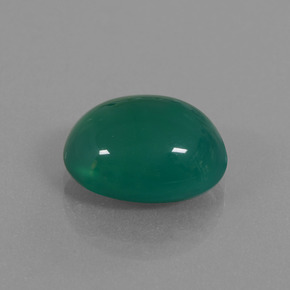 Ágata verde natural 6,88ct, corte oval, translúcido