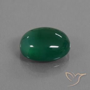 Ágata Verde profundo médio Natural 7.32ct, oval, Translúcido