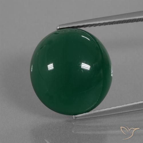 Ágata verde natural 11,22ct, corte oval, translúcido