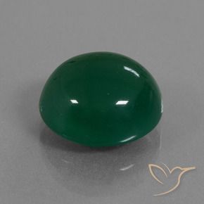 Ágata verde natural 11,22ct, corte oval, translúcido