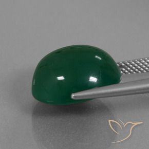 Ágata verde natural 11,22ct, corte oval, translúcido