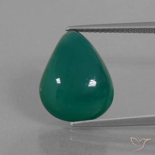 9.48ct Natural Verde médio Ágata, Formato de pêra, Translúcido