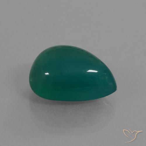Ágata Verde médio Natural 9.48ct, Formato de pêra, Translúcido