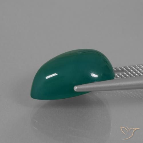 Ágata Verde médio Natural 9.48ct, Formato de pêra, Translúcido