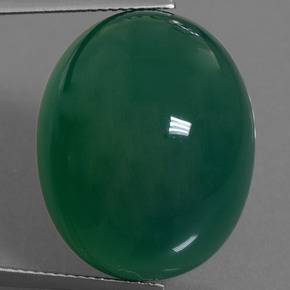 Ágata verde natural 35,01ct, corte oval, translúcido
