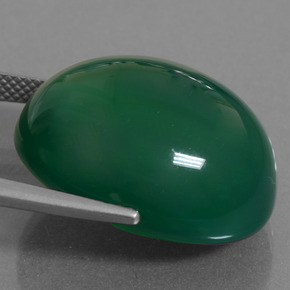Ágata verde natural 35,01ct, corte oval, translúcido
