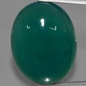 Ágata verde natural 23,14ct, corte oval, translúcido