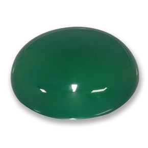 Ágata verde natural 73,25ct, corte oval, translúcido
