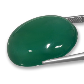 Ágata verde natural 73,25ct, corte oval, translúcido