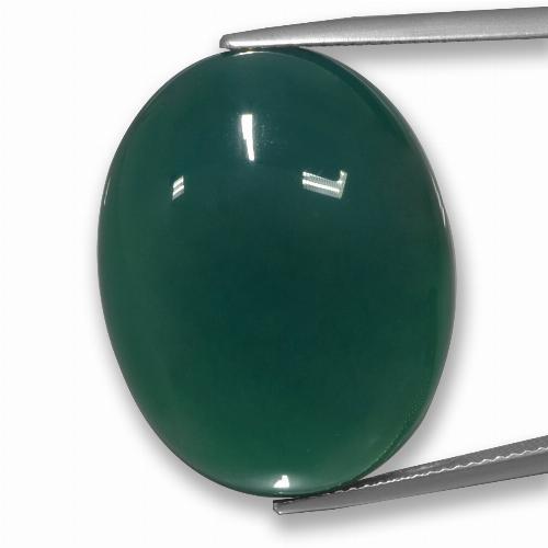 Ágata Verde Frio Natural 42.52ct, Corte Oval, Translúcido