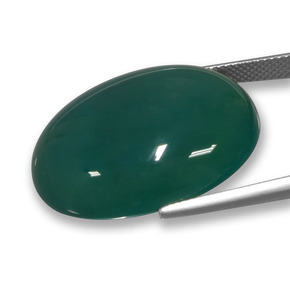 Ágata Verde Frio Natural 42.52ct, Corte Oval, Translúcido