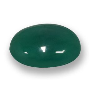 Ágata verde natural 37,57ct, corte oval, translúcido