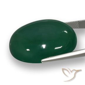 Ágata Verde médio Natural 66.48ct, oval, Translúcido