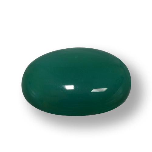 Ágata verde natural 78,98ct, corte oval, translúcido