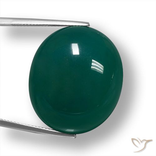 50.18ct Natural verde escuro Ágata, oval, Translúcido, Photo A