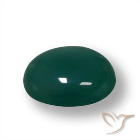 Ágata verde escuro Natural 50.18ct, oval, Translúcido