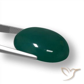 Ágata verde escuro Natural 50.18ct, oval, Translúcido