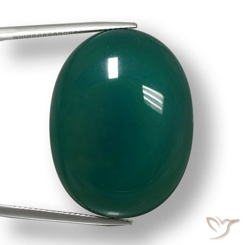52.23ct Natural verde escuro Ágata, oval, Translúcido