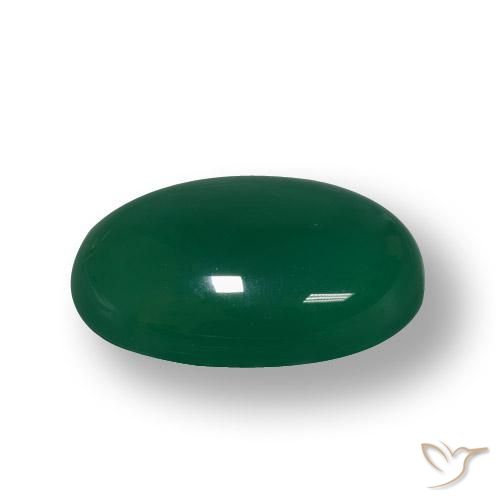 Ágata Verde médio Natural 55.68ct, oval, Translúcido